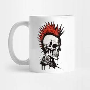 Red mohawk skull punkrocker Mug